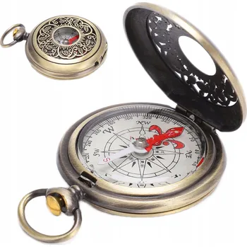 RETRO KAPESNÍ KOMPAS TURISTICKÁ BUSOLA PRO PŘEŽITÍ