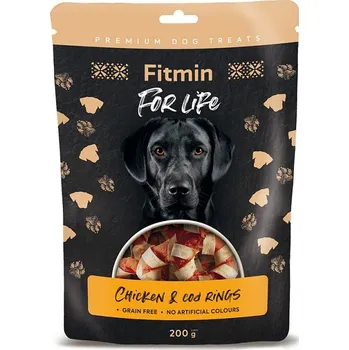 Pamlsek pro psa Fitmin For Life Kuřecí kroužky treska pamlsek pro psy 200 g