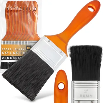 Malířský štětec 10x PLOCHÝ ŠTĚTEC 50 mm Lakýrnický Malířský na Lak Barvy Precizní Z1-T