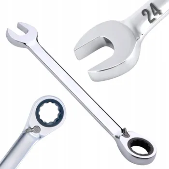 Klíč KLÍČ PLOCHÝ OČKOVÝ s ráčnou oboustrannou dílenský chromovaný 24 mm