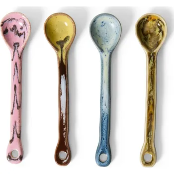 Příbor HK living Kameninová lžička 70's Sketch – set 4 ks