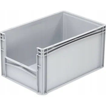 Úložný box Plastový box Qbox šedý 600x400x320 mm s inspekčním okénkem