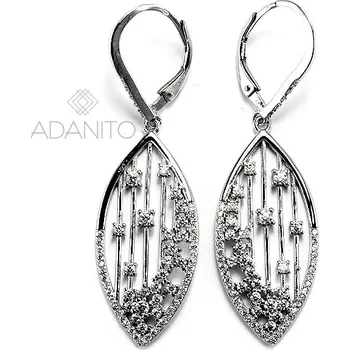 Náušnice Stříbrné visací náušnice se zirkony