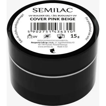 Lak na nehty Semilac Builder Gel Cover Pink Beige 15 g stavební gel