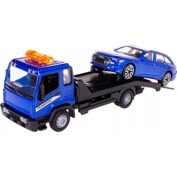 autíčko AUTO AUTOPŘEPRAVNÍK S AUTEM AUDI A6 BBURAGO 1:43 MODRÁ