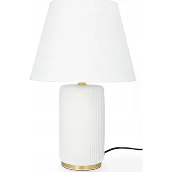 Stojací lampa LUXUSNÍ KERAMICKÁ LAMPA LIVELLO 38 CM BÍLO-ZLATÁ NOČNÍ LAMPA S KABELEM