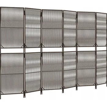 Paraván VidaXL Paraván 6dílný, hnědý, polyratan 294 x 180 cm