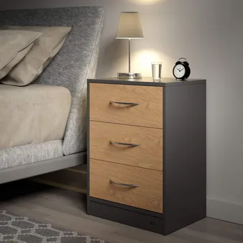 Noční stolek Noční stolek Eloise 54x39x28cm | Dřevěná / Šedá