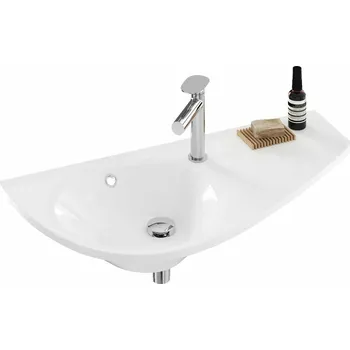 RAVAK Umyvadlo Ravak Avocado 85 závěsné, s otvorem pro baterii, s přepadem, bílá, pravé, XJ1P1100000 XJ1P1100000