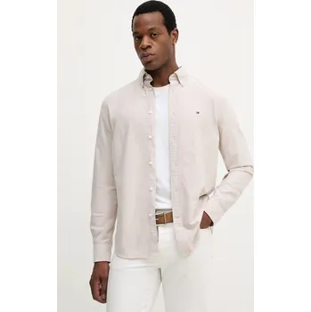 Pánská košile Bavlněná košile Tommy Hilfiger pánská, modrá barva, regular, s límečkem button-down, MW0MW35774 01X, vel. S