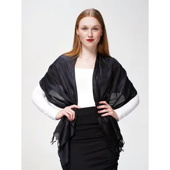 Šála Hedvábná šála z Váránasí černá