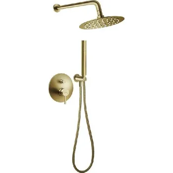 Novaservis Ferro Ciriculus - Sprchový set s baterií pod omítku, s tělesem, průměr 20 cm, kartáčované zlato BCK7PBG-SET1-S