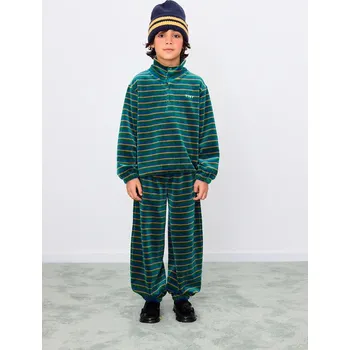 Chlapecké kalhoty Dětské bavlněné tepláky Tinycottons DUO STRIPES SWEATPANT AW25.252 tyrkysová 67X, vel. 104
