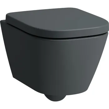 Klozet LAUFEN MEDA Závěsný klozet, 'Silent flush', rimless, hluboké splachování, advanced, compact 490x360, Grafit mat - H8201137580001