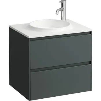 Koupelnový nábytek LAUFEN LANI Skříňka pod umyvadlo, 2 zásuvky, pro umyvadlo H814073 z materiálu Marbond 570x440, Šedá traffic - H4042521122661
