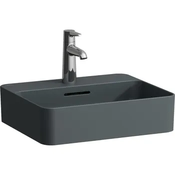 LAUFEN VAL Umyvadlová mísa, s armaturní deskou 450x380, Grafit mat - H8122807581111