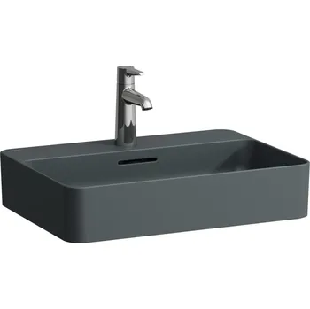 Umyvadlo LAUFEN VAL Umyvadlová mísa, s armaturní deskou 550x400, Grafit mat - H8122847581581