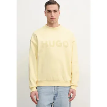 Pánská móda Bavlněná mikina HUGO Dinex 50538778 žlutá 10X, vel. S