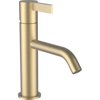 Vodovodní baterie LAUFEN Kartell LAUFEN Umyvadlová stojánková páková baterie, pevný výtok 135 mm, průtok 5,3 l/min, bez automatické výpusti, PVD světle zlatá matná 1x1, no colour - H3113310831201