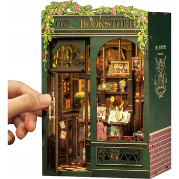 Domeček pro panenku Miniaturní domeček Book Nook Klimatické knihkupectví Kniha Model 3D DIY