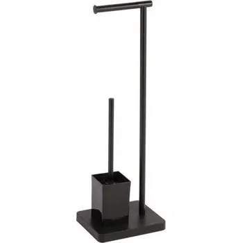 Stojan na WC štětku a držák na toaletní papír, černý mat