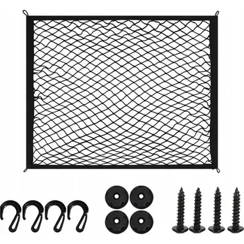 Organizér do auta Elastická síť do zavazadlového prostoru auta s háčky 80 x 60 cm