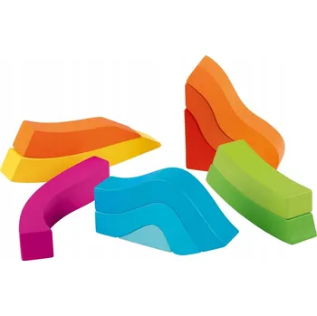 Dřevěná hračka PLAYTIVE Velká dřevěná Montessori skládačka DUHA STAVEBNICE Rozvíjí motoriku