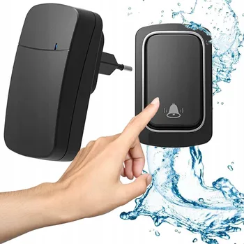 Domovní zvonek BEZDRÁTOVÝ ZVONEK KE DVEŘÍM 2 KS KINETICKÝ BEZ BATERIÍ DOSAH 180 M