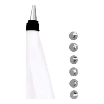 SILIKONOVÝ ZDOBÍCÍ SÁČEK NA DORTY + 6 TRYSK 12486