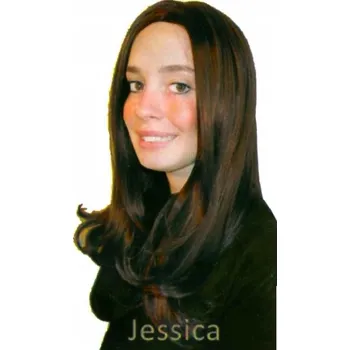 Paruka Paruka dlouhé syntetické vlasy tmavě hnědá TPIACCIOO dámská