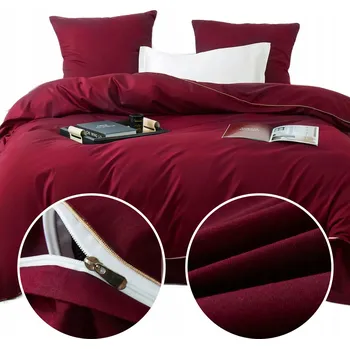 Povlečení POVLEČENÍ BAVLNA SATÉN 140x200 CM + 1 POVLEČENÍ NA POLŠTÁŘ S LEMEM, BORDO
