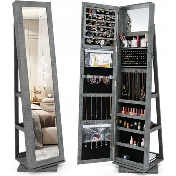 Toaletní stolek Otočná skříňka na šperky se zrcadlem Toaletní Stolek