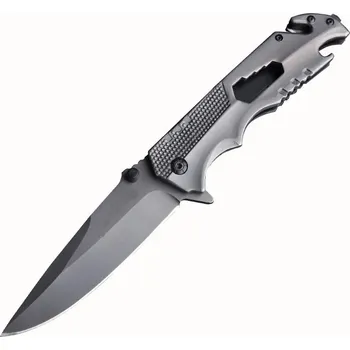 Kuchyňský nůž Nůž s klíčem, otvírákem a funkcemi pro přežití Full Metal SURVIVAL EDC Liner-Lock 8v1 NS31