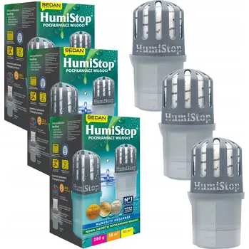 Odvlhčovač vzduchu Pohlcovač vlhkosti Humistop - 3x zařízení + 3x náhradní náplň humistop 280g