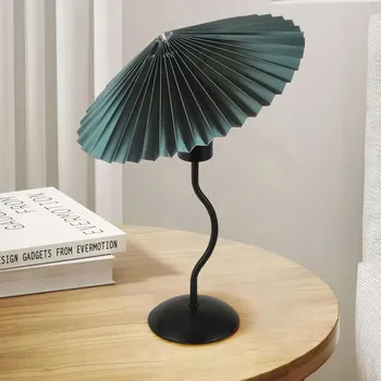 Lampička LED stolní lampa se stínidlem, nastavitelná, s kabelem, patice E27, 33x45 cm