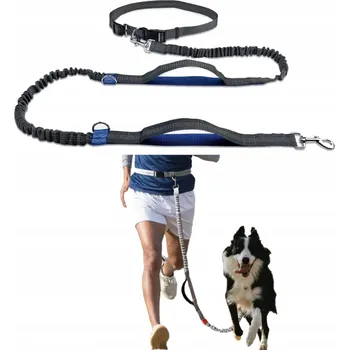 Vodítko pro psa VODÍTKO ELASTICKÉ PRO BĚHÁNÍ S TLUMIČEM NÁRAZŮ BEDERNÍ PÁS REFLEXNÍ SILNÉ