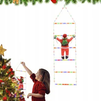 Vánoce SVATÝ Mikuláš NA ŽEBŘÍKU LED DEKORACE S DÁLKOVÝM OVLÁDÁNÍM