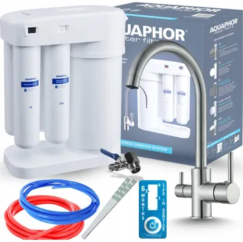 Vodovodní baterie SET REVERZNÍ OSMÓZY FILTR Aquaphor Morion A TŘÍCESTNÁ KUCHYŇSKÁ BATERIE