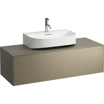 Koupelnový nábytek LAUFEN SONAR Skříňka pod umyvadlo, s 1 zásuvkou, pro umývátka H816341, H816342, s výřezem uprostřed 1175x455, Titan (lak) - H4054510340421