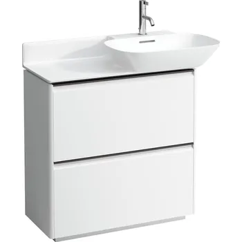 Nábytek LAUFEN BASE Skříňka pod umyvadlo, se 2 zásuvkami, pro umyvadla 813301, 813302, s držákem z tmavého hliníku 770x350, Bílá mat - H4030041102601