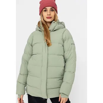 Dámská bunda Columbia Amaze Puff Mid Hooded (safari) M, zelená