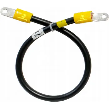 elektrický kabel 50cm kabel / vodič LGY 25mm² s očkem M6 pro akumulátory