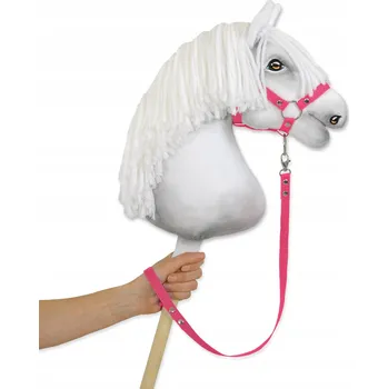 Hobby horsing Ohlávka pro Hobby Horse z popruhu – tmavě růžová
