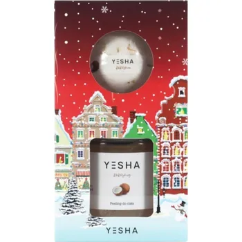 Tělový peeling Dárková sada Yesha Tělový peeling + Kokosová do koupele bomba