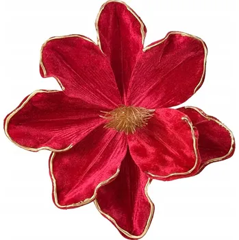 Vánoční dekorace ČERVENÁ MAGNOLIE NA VÁNOČNÍ STROMEK Červené magnólie na stromeček Květiny Ozdoby List