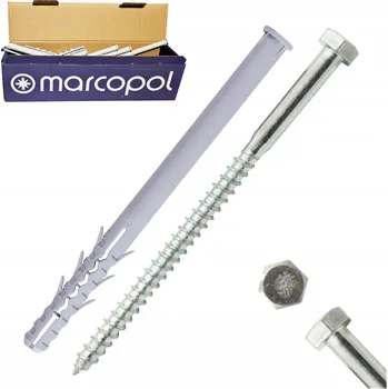 Vrták Hmoždinky rámové 12x260 mm 20 ks, s klíčem Marcopol