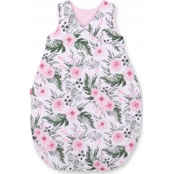 Zavinovačka Pivoňky růžový bavlněný spací pytel pro děti M 3-12 mcy TOG 2.5 celoroční