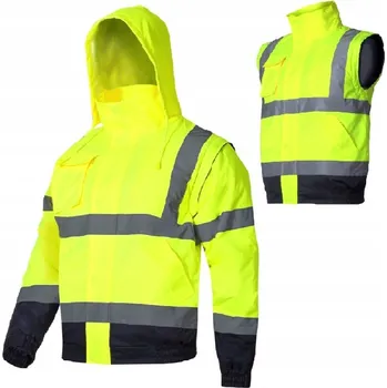 pracovní bunda Výstražná zateplená bunda s odnímatelnými rukávy žlutá vel. XL Lahti Pro