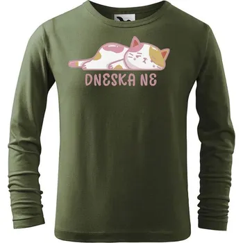 Dětská móda DOBRÝ TRIKO Dětské triko s potiskem Dneska ne Velikost: 134/8 let, Barva: Khaki