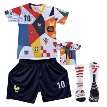 Fotbal Numberoplus Premium dětský fotbalový dres + fotbalové ponožky Kylian Mbappé.Č10 Velikost: 10-let (vel.134)